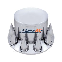 Dome Rear Axle Cover With 33mm Spike Thread-On Nut Covers - Chrome - United Pacific 10275