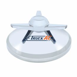 8" Chrome Cover With 3 Bar Spinner For UP Rear Axle Cover - Extra Large Bar Straight Spinner - United Pacific 10314