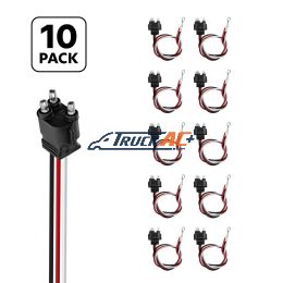3 Wire Pigtail With 3 Prong Straight Plug - 12" Lead (10-Pack) - United Pacific 34212P10