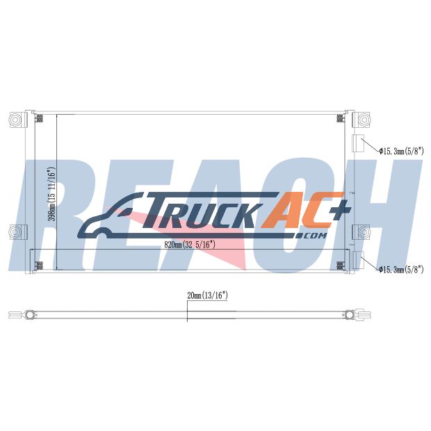 Volvo A/C Condenser - Volvo 23017327, Spectra Premium 79147, Superior Cooling Systems 9260116, Reach Cooling 32-5181 | Image 5