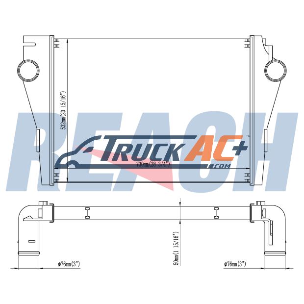 Freightliner, Thomas Intercooler - Freightliner A0530693001, Northern Radiator 222279, Spectra Premium 4401-1729, Reach Cooling 61-1385 | Image 7