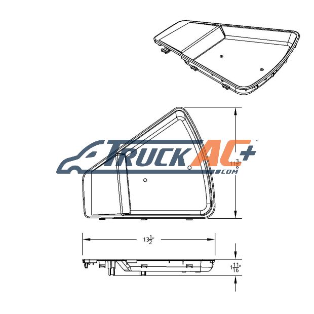 82755969 Chrome Plastic Dash Top Tray For 2018-2024 Volvo VNL