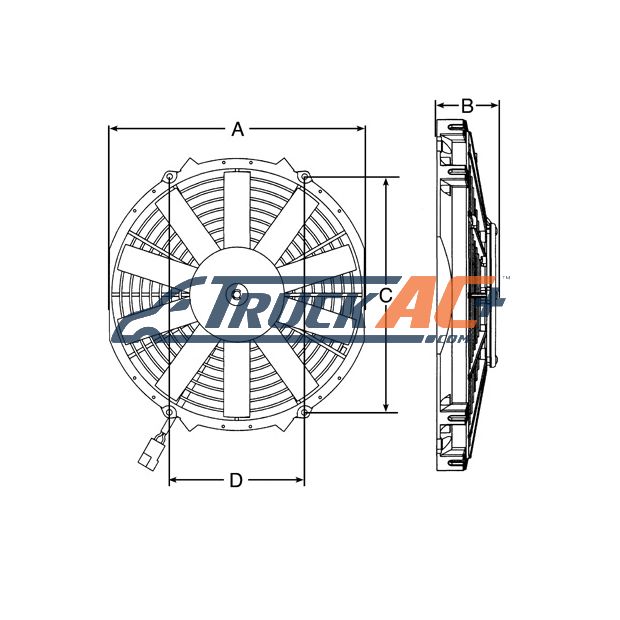 OEM Spal Electric Fan - Spal VA18-BP70/LL-86A, 30102621, Truck Air