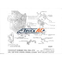 Chevrolet Kodiak, GMC Topkick with 3116 Cat Engine - Mount & Drive A/C Compressor Bracket Kit