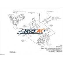 Multiple Models with 6 BTC, 5.9L Cummins Engine - Mount & Drive A/C Compressor Bracket Kit