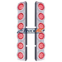 Rear Air Cleaner Bracket With 12 Flat LED Lights & Bezel For Peterbilt- Red LED/Red Lens - United Pacific 37342