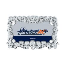 Skull Motorcycle License Plate Frame - Chrome - United Pacific 50065