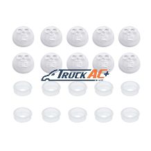 Chrome Plastic Skull Snap-On Cap For 1/4" Screws (10-Pack) - United Pacific 70197