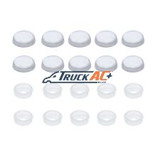 Chrome Plastic Snap-On Screw Covers For 1/4" Screw (10-Pack) - United Pacific 70251