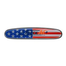 22-57546-000 Chrome Die Cast USA Flag Emblem For Freightliner Hood - United Pacific 11003