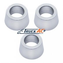 Chrome Round Dash Indicator Light Trims for 1967-1987 Peterbilt 359 (3-Pack) - United Pacific 41007P