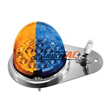 304 SS Above Door Dome Light Kit W/ 17 LED Double Fury Watermelon For 1994-2025 KW W900-Amber & Blue LED - United Pacific 35387