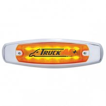 12 LED Rectangular Light (Clearance/Marker) With Chrome Bezel - Amber LED/Amber Lens - United Pacific 38134