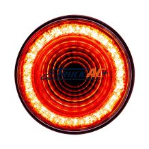 24 LED 4" Round Mirage Light (Stop, Turn & Tail) - Red LED/Clear Lens - United Pacific 36654