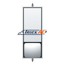6" X 16" 430 Stainless Steel West Coast Mirror With Convex Lower Mirror - Non Heated - United Pacific 60008