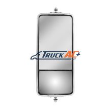 7" X 16" 430 Stainless Steel West Coast Style Mirror With Convex Lower Mirror - Non Heated - United Pacific 60029