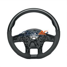 18" YourGrip Leather & Wood Candy Color Steering Wheel For 2012-2021 PB 579&2013-2021 KW T680-Glossy Black - United Pacific 88345