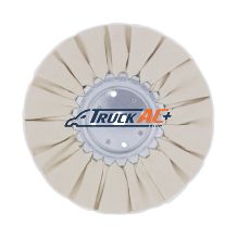 8" White Treated Airway Buff - 5/8" & 1/2" Arbor - United Pacific 90024