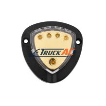 Gold Distribution Block with (1) 4 AWG input and (4) 8 AWG outputs, Triangular Shape 1 Pc. - United Pacific 98439