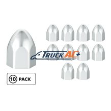 9/16" x 15/16" Chrome Plastic Bullet Nut Covers - Push-On (10-Pack) - United Pacific 10065P