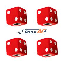 Red Dice Valve Caps With White Dots (Set of 4) - United Pacific 70005