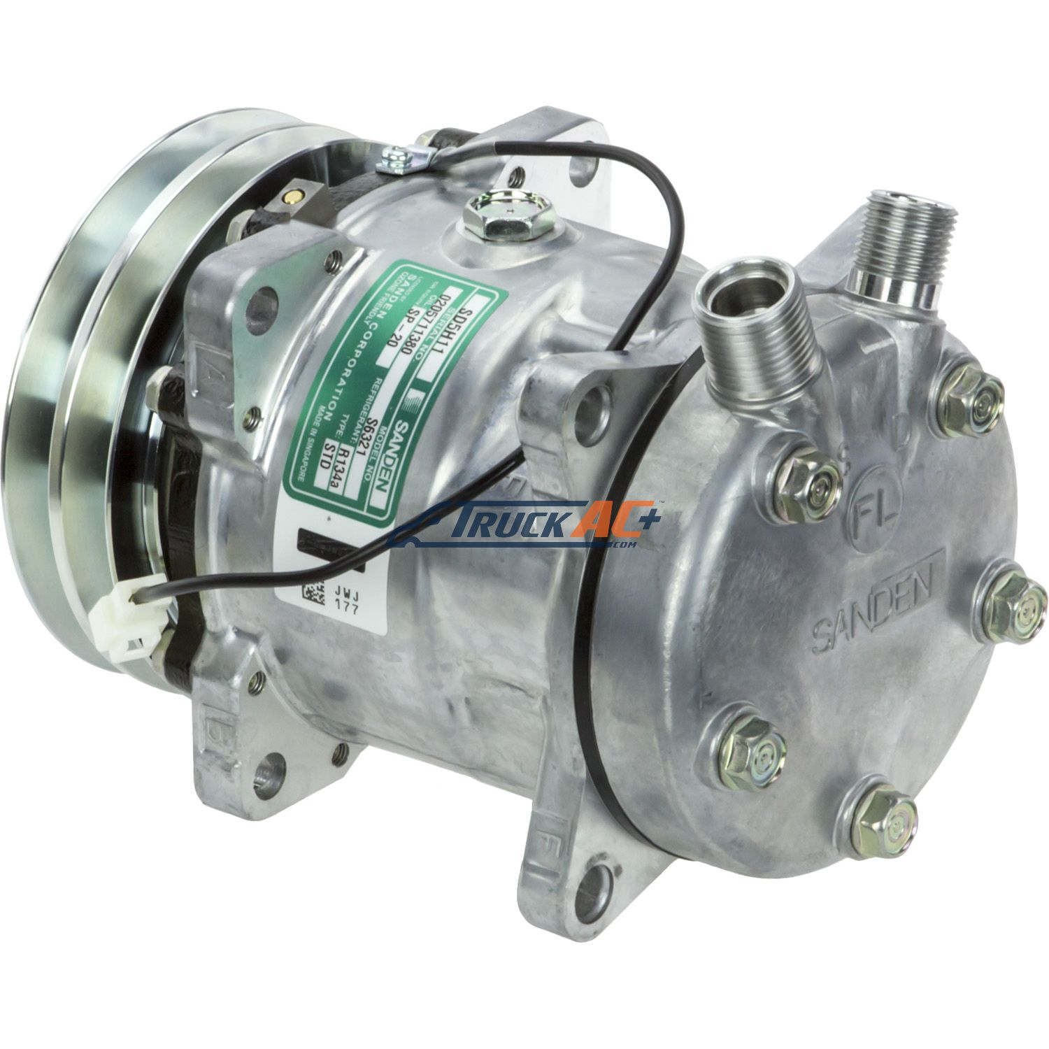 OEM Sanden A/C Compressor - Sanden 6321, Truck Air 03-3565, MEI 56321
