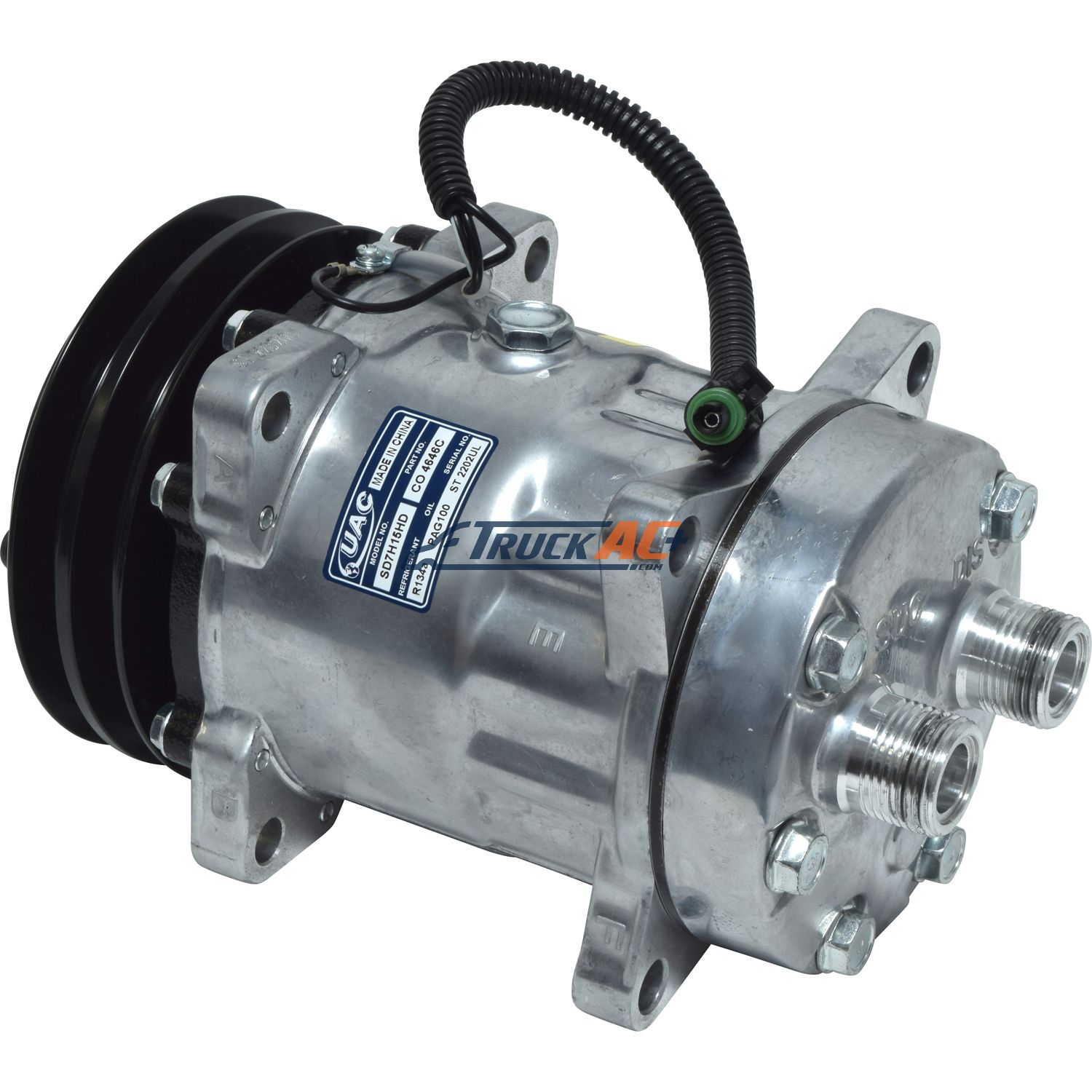 Sanden Style A/C Compressor - Sanden 4646, Truck Air 03-3422, MEI 5746