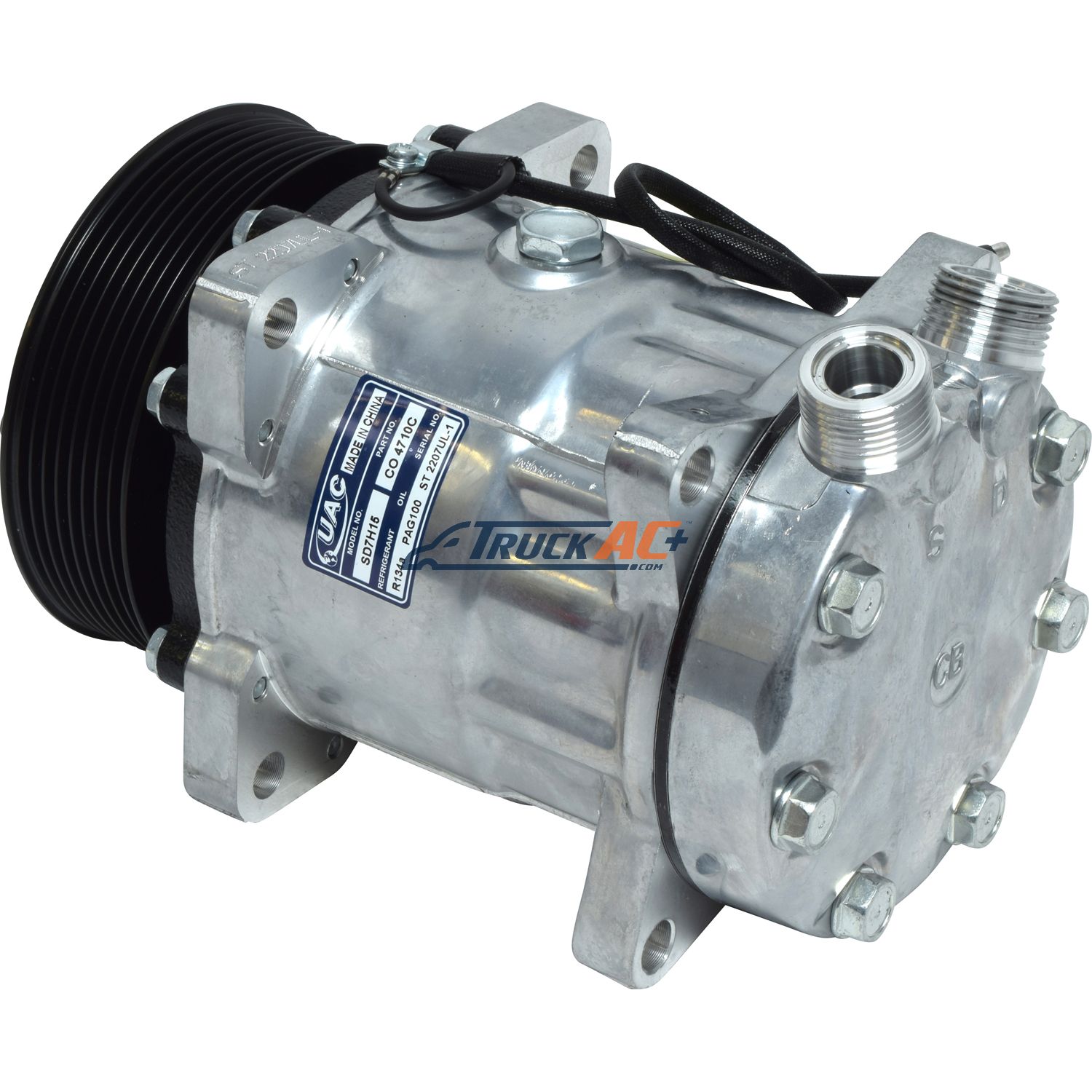 Sanden Style A/C Compressor - Sanden 4710, Truck Air 03-3441, MEI 5413