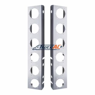 Peterbilt Stainless Front Air Cleaner Bracket Only - 12 Light Cutouts - United Pacific 30060