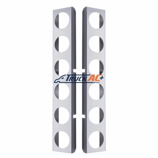 Peterbilt Stainless Rear Air Cleaner Bracket Only - 12 Light Cutouts - United Pacific 31460