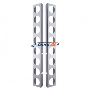Peterbilt Stainless Rear Air Cleaner Bracket Only - 16 Light Cutouts - United Pacific 31467