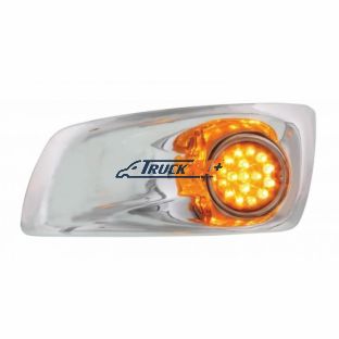 Fog Light Cover With Amber LED Hi/Lo Clear Style Reflector Light For 2007-17 KW T660- Driver -Amber Lens - United Pacific 42708