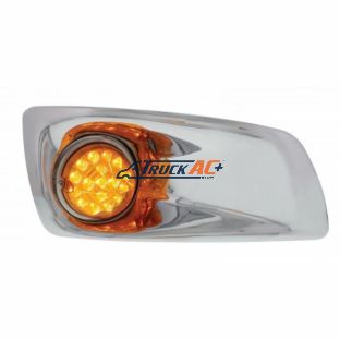 Fog Light Cover With 17 Amber LED Clear Style Reflector Light For 2007-17 KW T660- Passenger -Amber Lens - United Pacific 42734