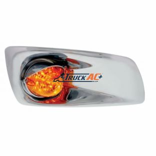 Fog Light Cover With 19 LED Beehive Light & Visor For 2007-17 KW T660 (Passenger) - Amber LED/ Amber Lens - United Pacific 42760