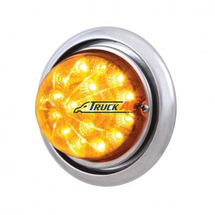 Front Bumper Light With 17 Amber LED Reflector Watermelon Light For Freightliner Columbia - Amber Lens - United Pacific 39148