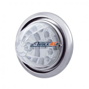 Front Bumper Light With 17 Amber LED Reflector Watermelon Light For Freightliner Columbia - Clear Lens - United Pacific 39149