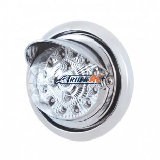 Front Bumper Light With 17 Amber LED Reflector Light & Visor For Freightliner Columbia - Clear Lens - United Pacific 39157