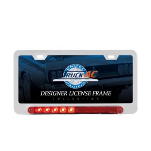 Deluxe License Plate Frame W/Split Turn Function LED Light - Chrome - United Pacific 39397