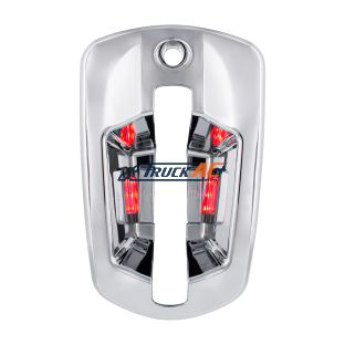 6 LED Chrome Door Handle Cover For 2018-2025 Freightliner Cascadia - Passenger, Red LED - United Pacific 42541