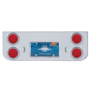 Chrome Rear Center Panel With Four 4" Lights & Visors - United Pacific 31601