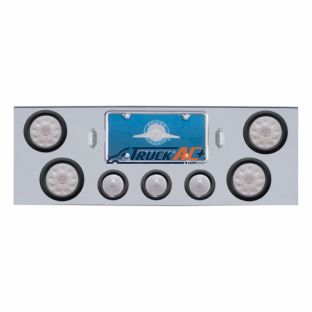 CR Rear Center Panel With 4X 10 LED 4" Lights & 3X 13 LED 2-1/2" Beehive Lights -Red LED/Clear Lens - United Pacific 34711