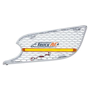 L46-6062, L46-6062R Chrome Air Intake Grille With LED GloLight For 2012-2021 Peterbilt 579 (Driver) - Amber LED/Amber Lens - United Pacific 41779