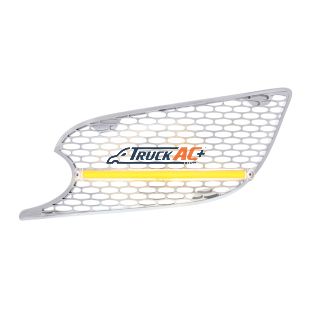 L46-6062, L46-6062R Chrome Air Intake Grille With LED GloLight For 2012-2021 Peterbilt 579 (Driver) - Amber LED/Clear Lens - United Pacific 41780