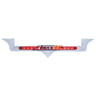Chrome Hood Emblem Trim With 14 LED Light Bar For Kenworth - Red LED/Red Lens - United Pacific 37819