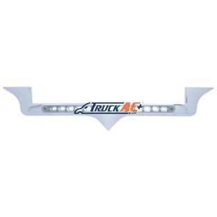 Chrome Hood Emblem Trim With 14 LED Light Bar For Kenworth - White LED/Clear Lens - United Pacific 37824