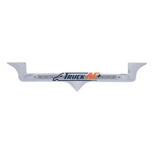 Chrome Hood Emblem Trim With 14 LED Light Bar For Kenworth - Amber LED/Clear Lens - United Pacific 39879