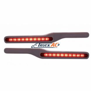 Wood Armrest With LED Light For Peterbilt- Red LED/Red Lens (Pair) - United Pacific 87993