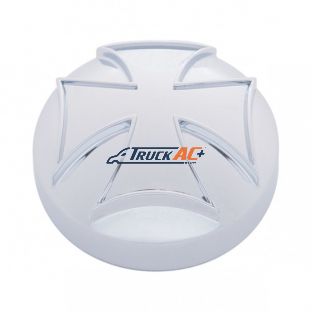 Chrome Iron Cross Air Valve Knob Cover - United Pacific 23055