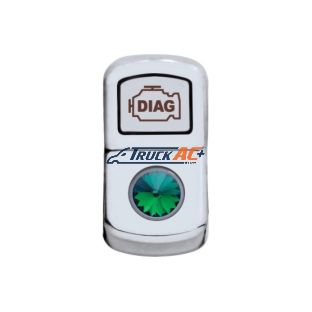 "Diagnostic" Rocker Switch Cover With Green Crystal - United Pacific 45069