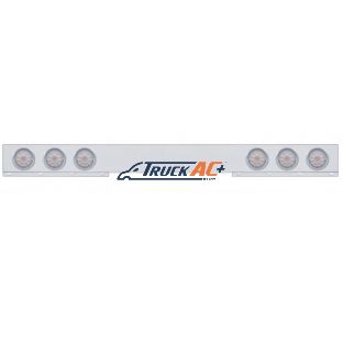 Chrome 1 Piece Rear Light Bar With Six 10 LED 4" Lights & Visors - Red LED/Clear Lens - United Pacific 61414